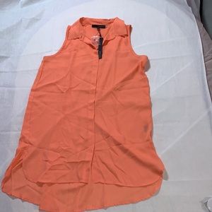 Harve Benard tunic sleeveless lightweight shirt blouse top salmon coral summer